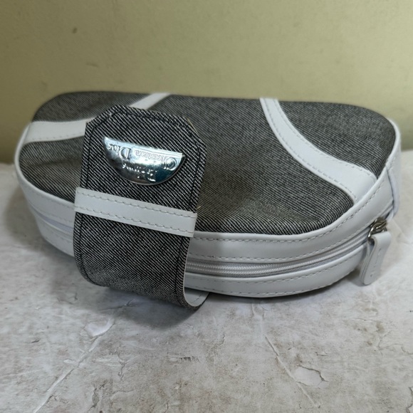 Dior Beauty NEW Canvas Faux Leather Clutch Cosmetic Makeup Bag Logo Zip Parfum - Picture 15 of 15